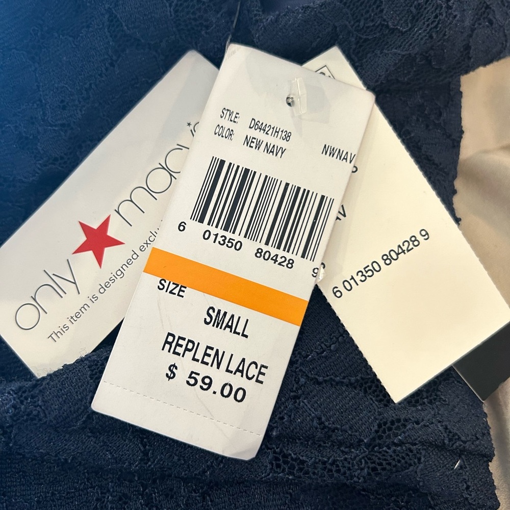 Macy’s Navy Blue Lace Dress - Picture 3 of 3